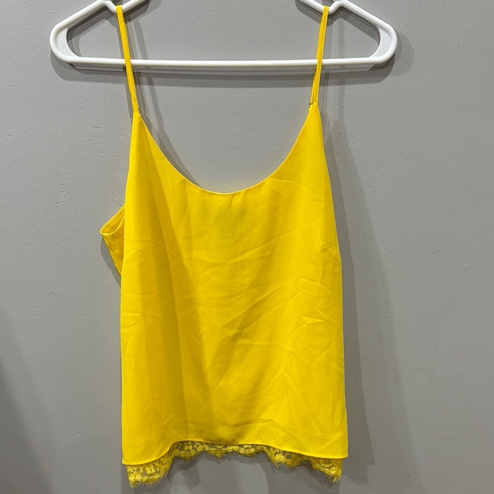 Rachel Zoe Yellow Lace Trim Cami Top